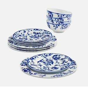 Majolica 12-Pc. Dinnerware Set, Service for 4 NEW with Box